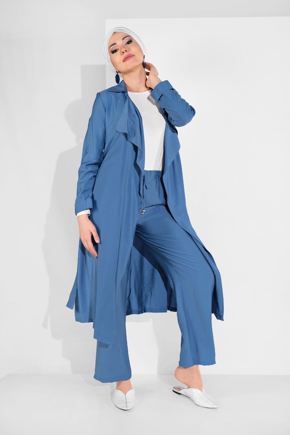 Vêtements hijab BLEU MARINE PANTALON À TAILLE-ÉLASTIQUE 2775