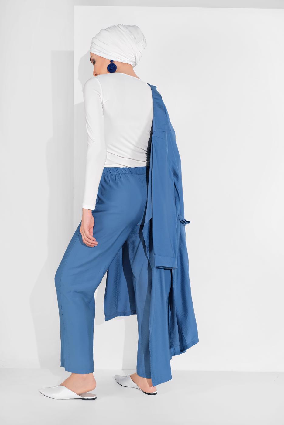 Vêtements hijab BLEU MARINE PANTALON À TAILLE-ÉLASTIQUE 2775