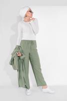 Vêtements hijab VERT PANTALON À TAILLE-ÉLASTIQUE 2775
