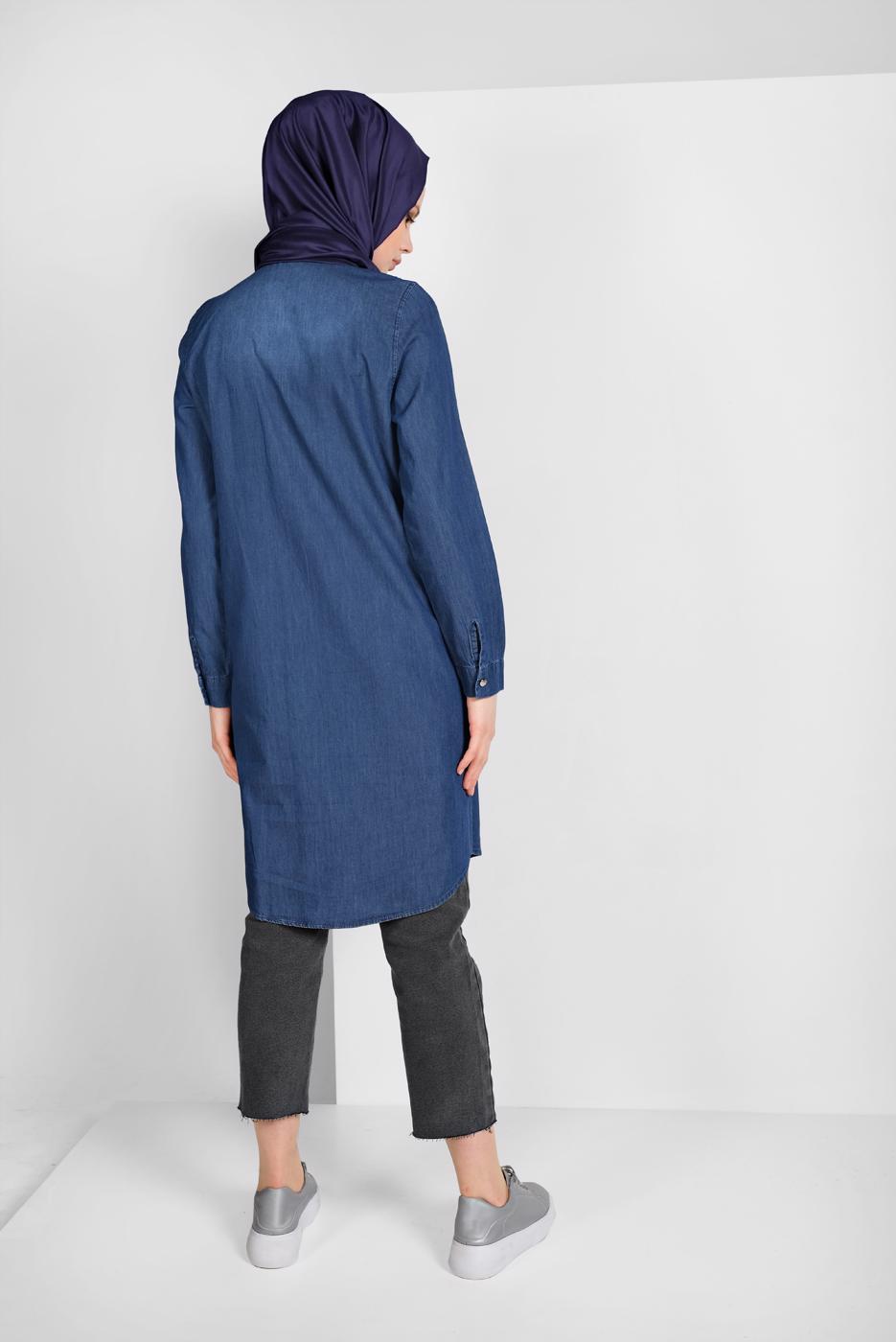 Tesettür giyim GRİ DENİM PANTOLON 4008