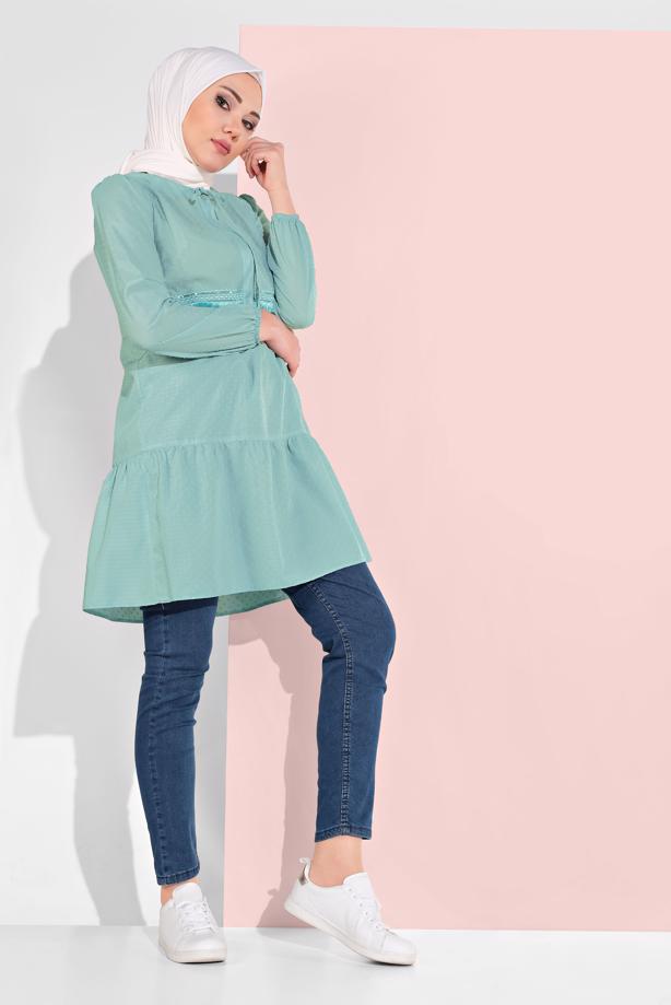 Tesettür giyim  YÜKSEK BEL DENİM PANTOLON 4204  - TRENDTESETTÜR