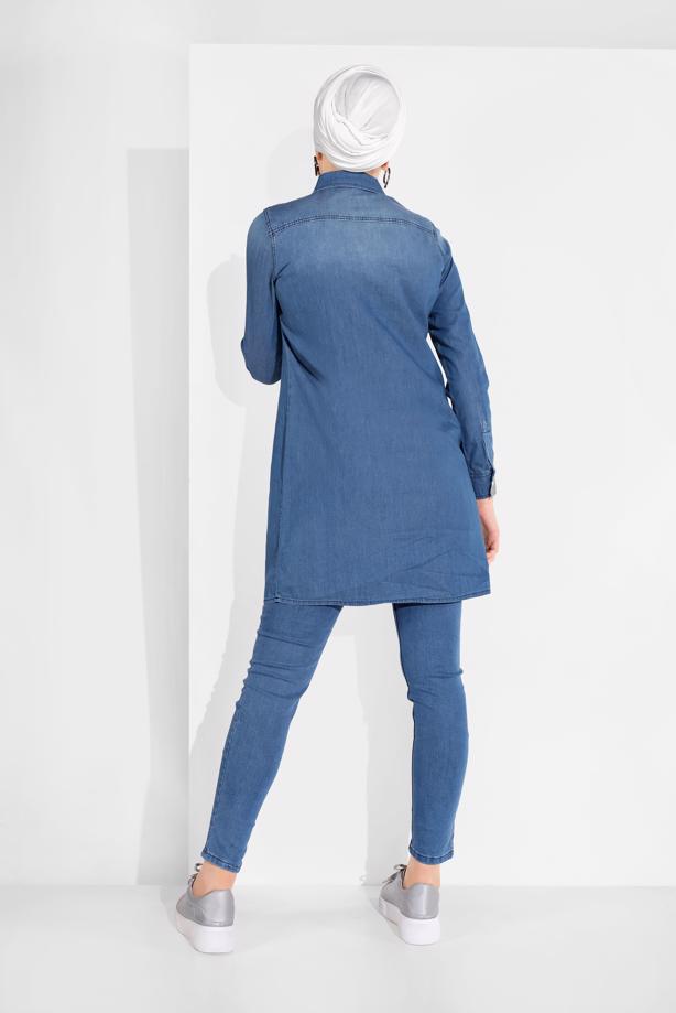 Hijab clothing  HIGH-WAIST DENIM PANTS 5204  - TRENDTESETTÜR