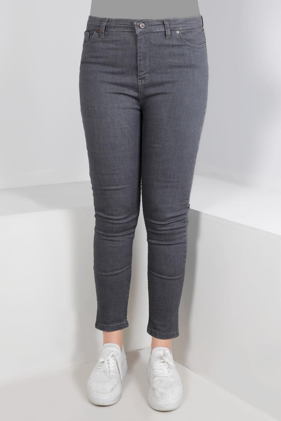 Hijab clothing GREY COTTON SKINNY TROUSERS T 6204
