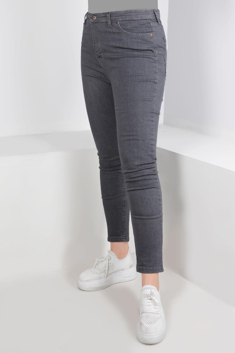 Hijab clothing GREY COTTON SKINNY TROUSERS T 6204
