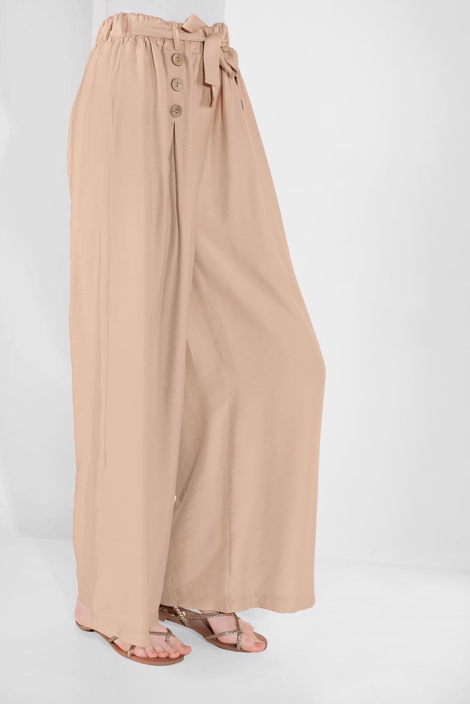 Vêtements hijab BEIGE PALAZZO BOUTONNÉ 6504 