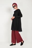 Tesettür giyim KIRMIZI ALVİNA GENİŞ PAÇA PANTOLON 70072 