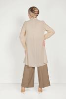 Tesettür giyim KAHVE ALVİNA GENİŞ PAÇA PANTOLON 70072 