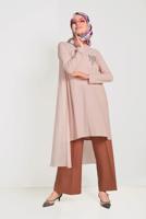Tesettür giyim KAHVE ALVİNA GENİŞ PAÇA PANTOLON 70072 
