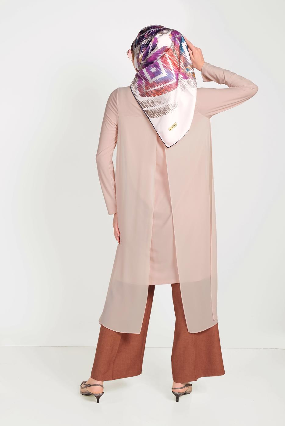 Tesettür giyim KAHVE ALVİNA GENİŞ PAÇA PANTOLON 70072 