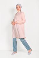 Tesettür giyim MAVİ ALVİNA DÜĞMELİ FERMUARLI PANTOLON 70079 