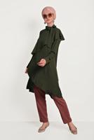 Tesettür giyim KAHVE ALVİNA DÜĞMELİ FERMUARLI PANTOLON 70079 