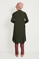 Tesettür giyim KAHVE ALVİNA DÜĞMELİ FERMUARLI PANTOLON 70079 