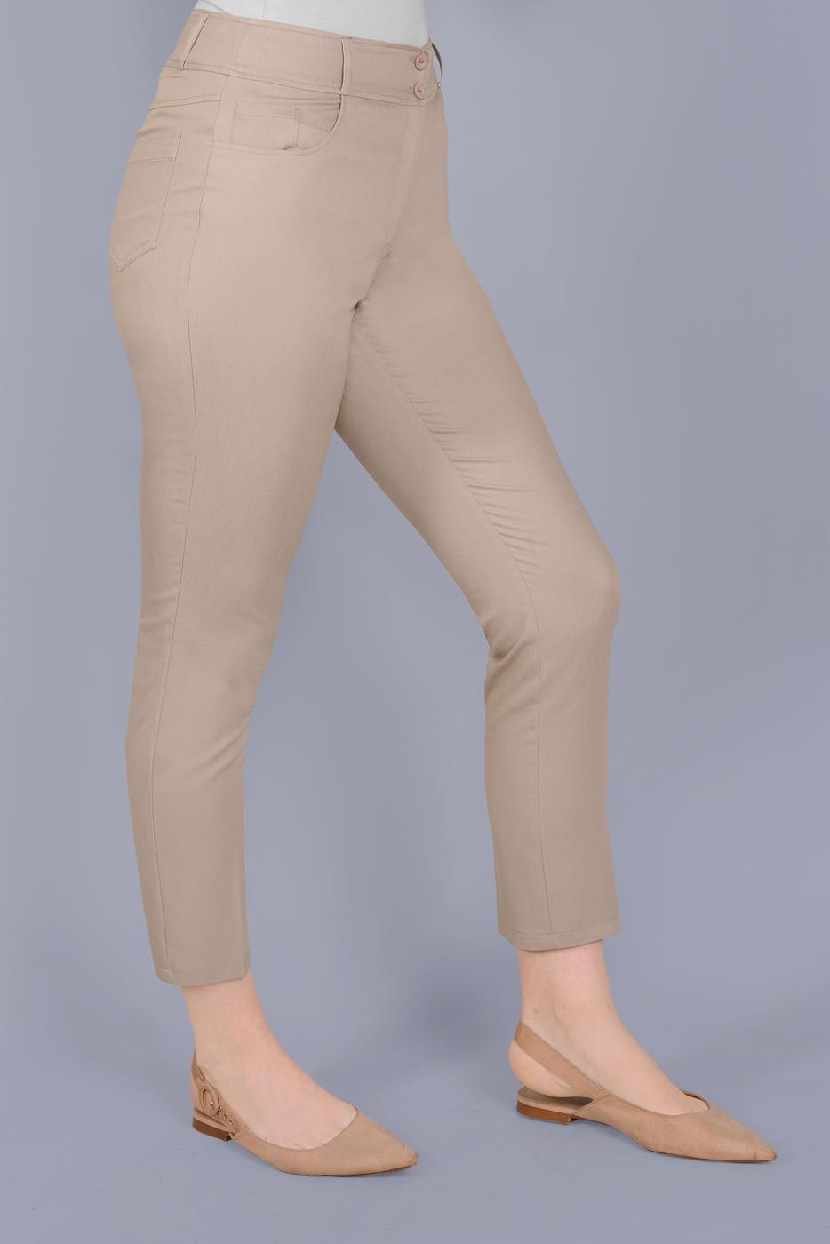 Tesettür giyim KAHVE ALVİNA DAR PAÇA PANTOLON 70090 