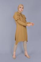 Tesettür giyim KAHVE ALVİNA DAR PAÇA PANTOLON 70090 