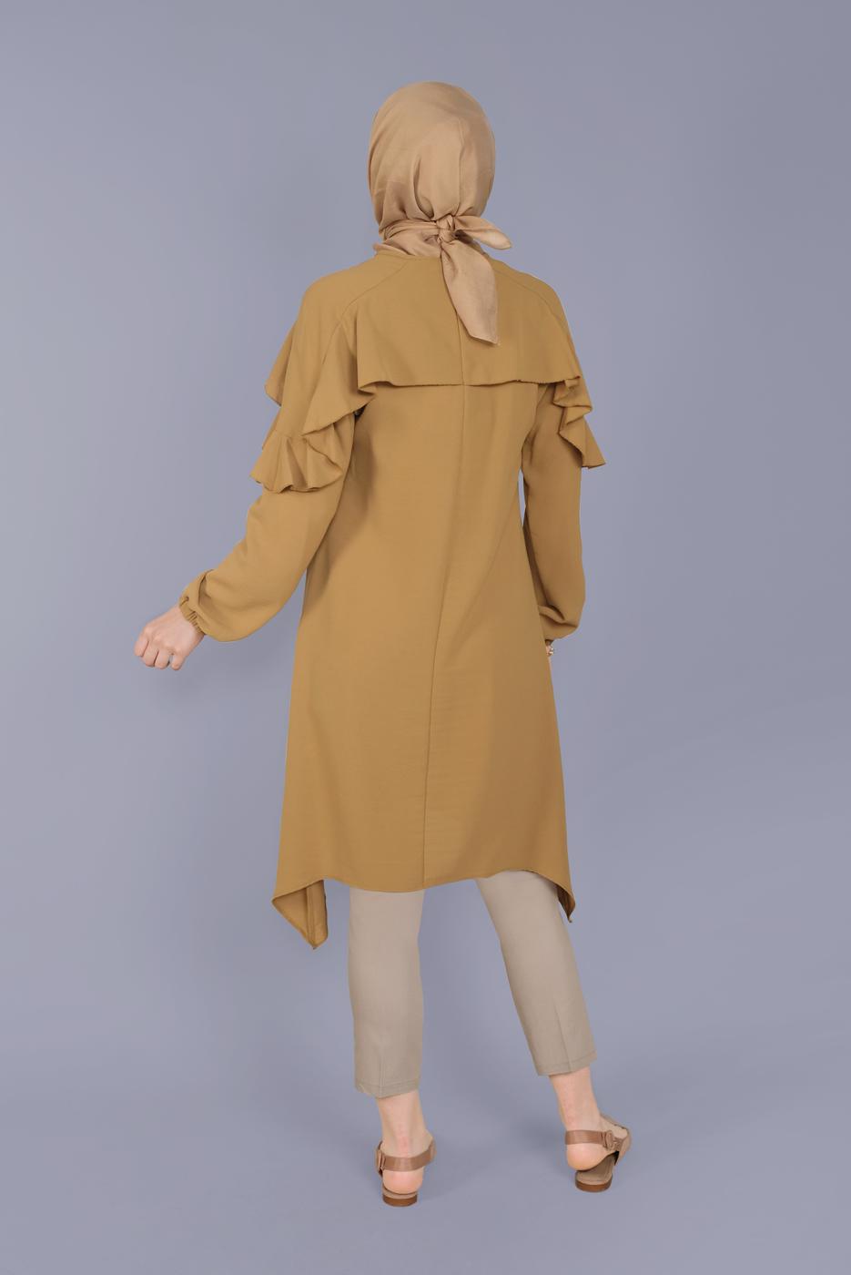 Tesettür giyim KAHVE ALVİNA DAR PAÇA PANTOLON 70090 