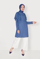 Tesettür giyim KREM ALVİNA YÜKSEK BEL PANTOLON 70095 