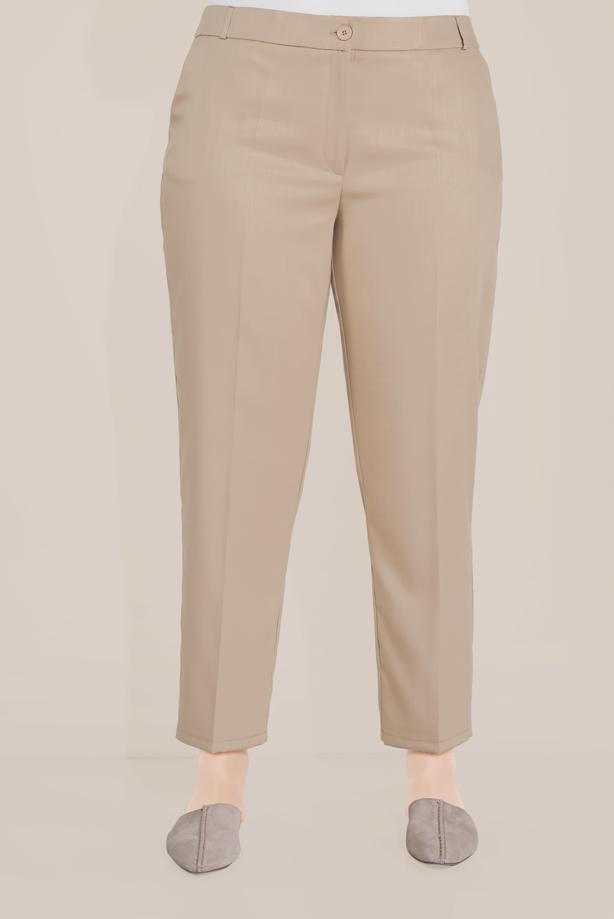 Vêtements hijab BEIGE ALVİNA PANTALON COUPE CAROTTE TAILLE MOYENNE 70098 - TRENDTESETTÜR