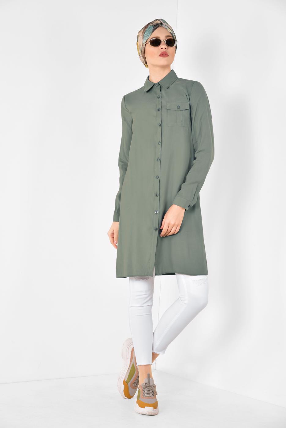 Tesettür giyim BEYAZ  ALVİNA DAR PAÇA DENİM PANTOLON 7513 