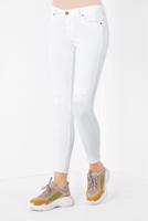 Tesettür giyim BEYAZ  ALVİNA DAR PAÇA DENİM PANTOLON 7513 