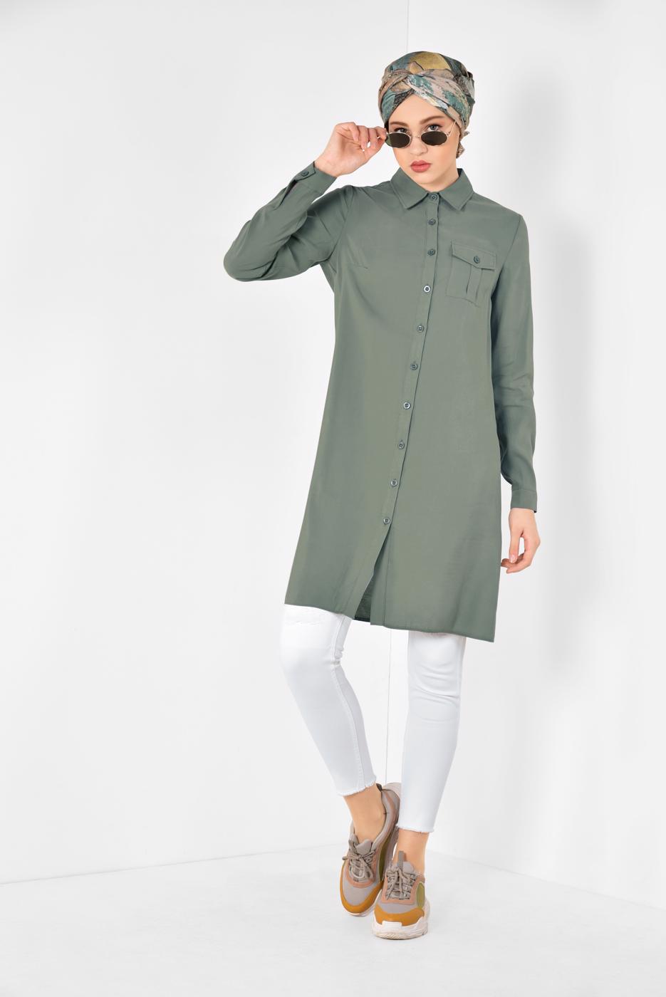 Tesettür giyim BEYAZ  ALVİNA DAR PAÇA DENİM PANTOLON 7513 