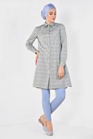 Tesettür giyim MAVİ  ALVİNA DAR PAÇA DENİM PANTOLON 7513 