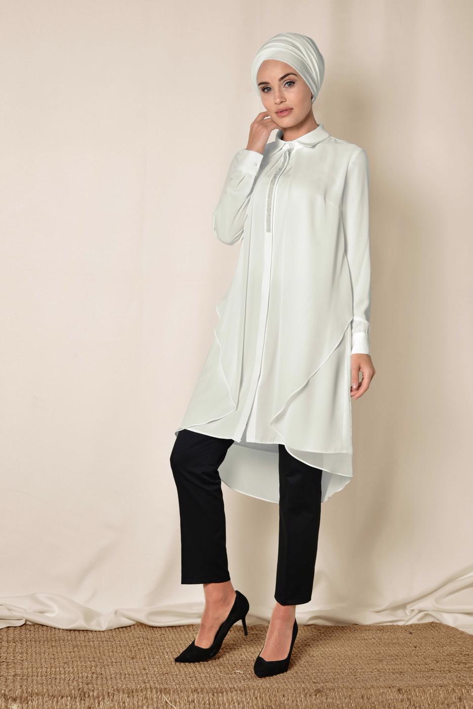 Tesettür giyim SİYAH ALVİNA YÜKSEK BEL KLASİK PANTOLON 7533