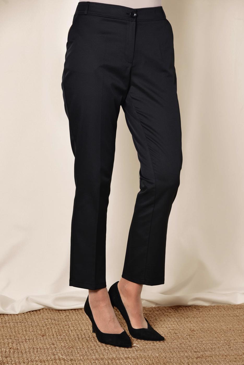 Tesettür giyim SİYAH ALVİNA YÜKSEK BEL KLASİK PANTOLON 7533