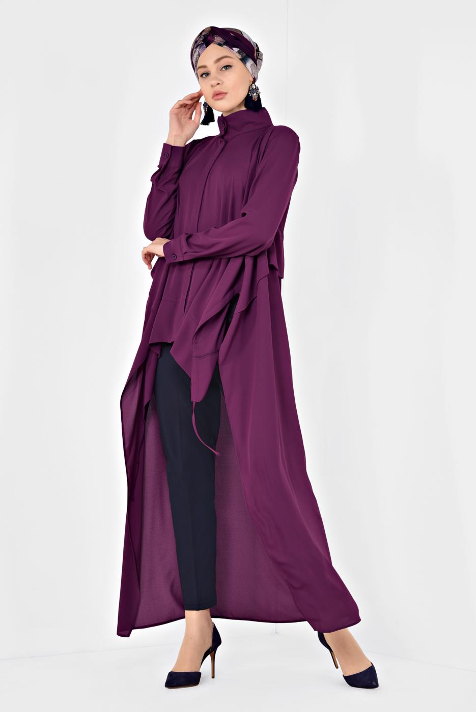 Tesettür giyim LACİVERT ALVİNA YÜKSEK BEL KLASİK PANTOLON 7533