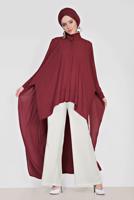 Tesettür giyim KREM ALVİNA BEL KISMI BÜZGÜ BAĞCIKLI PANTOLON 7536