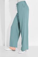 Tesettür giyim MAVİ ALVİNA BEL KISMI BÜZGÜ BAĞCIKLI PANTOLON 7536