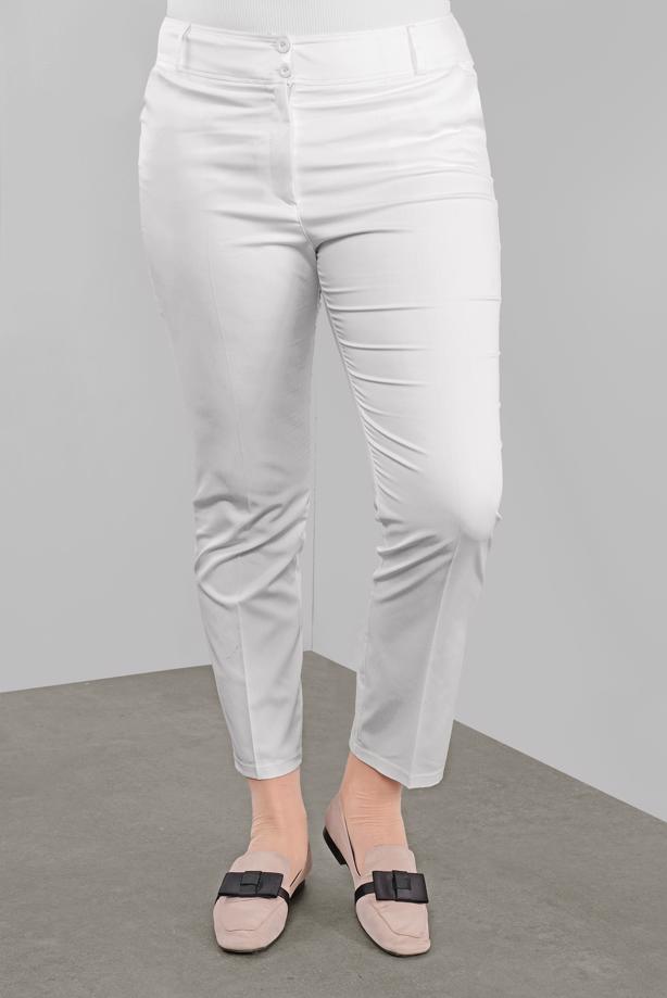 Vêtements hijab CRÈME ALVINA PANTALON EN COUTIL À TAILLE MI-HAUTE 7537  - TRENDTESETTÜR