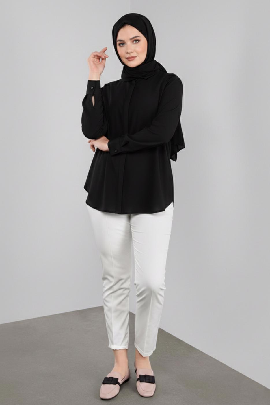 Hijab clothing CREAM ALVINA MID-RISE PANTS 7537