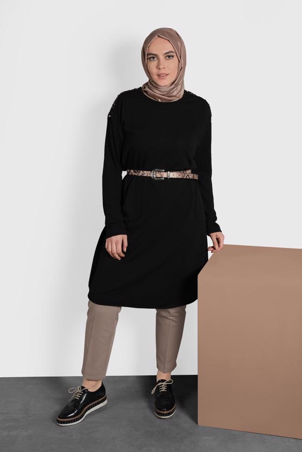 Vêtements hijab BRUN ALVINA PANTALON EN COUTIL À TAILLE MI-HAUTE 7537  - TRENDTESETTÜR