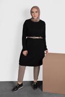 Tesettür giyim KAHVE ALVİNA ARA BEL KUMAŞ PANTOLON 7537