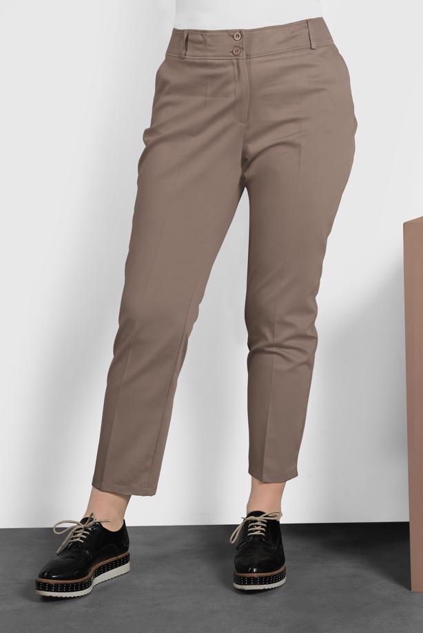 Vêtements hijab BRUN ALVINA PANTALON EN COUTIL À TAILLE MI-HAUTE 7537  - TRENDTESETTÜR