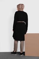 Tesettür giyim KAHVE ALVİNA ARA BEL KUMAŞ PANTOLON 7537