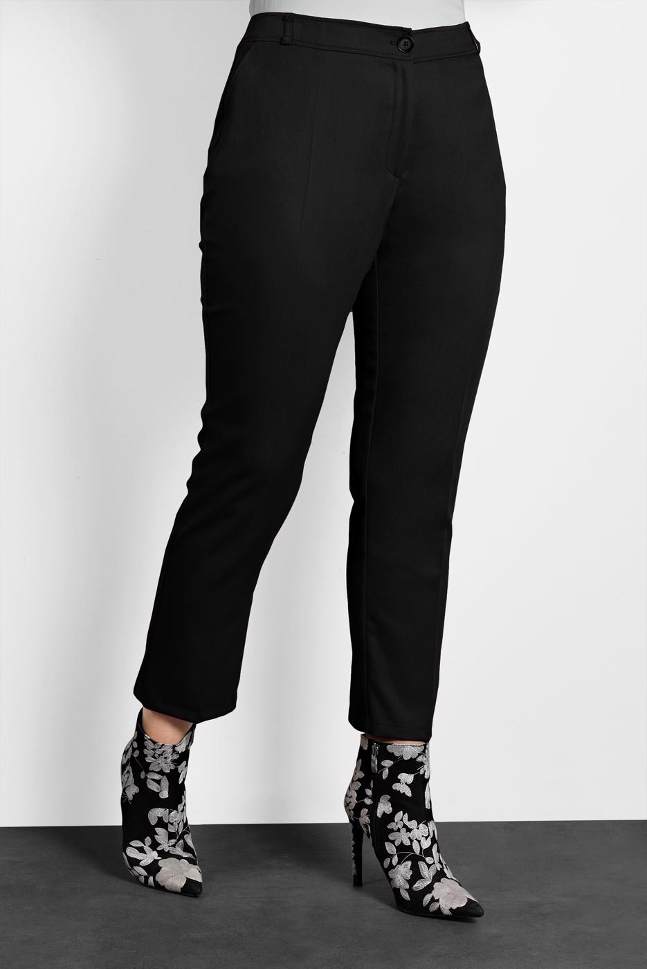 Hijab clothing BLACK ALVINA MID-RISE PONTE-KNIT PANTS 7540