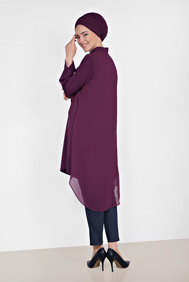 Vêtements hijab BLEU MARINE ALVINA PANTALON EN COUTIL À MI-TAILLE 7540 - TRENDTESETTÜR