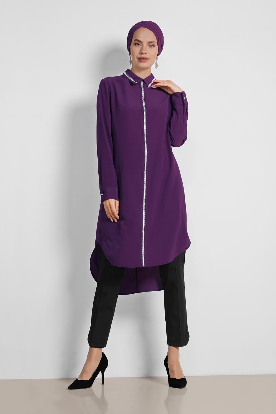 Tesettür giyim SİYAH ALVİNA YÜKSEK BEL PANTOLON 7555