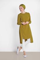 Tesettür giyim BEYAZ ALVİNA YÜKSEK BEL PANTOLON 7555