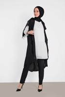 Tesettür giyim SİYAH ALVİNA PUL PAYET ŞERİT  DETAYLI PANTOLON 7565