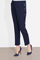 Tesettür giyim LACİVERT ALVİNA PUL PAYET ŞERİT  DETAYLI PANTOLON 7565