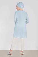 Tesettür giyim KREM ALVİNA BİLEK KISMI YIRTMAÇLI PANTOLON 7575