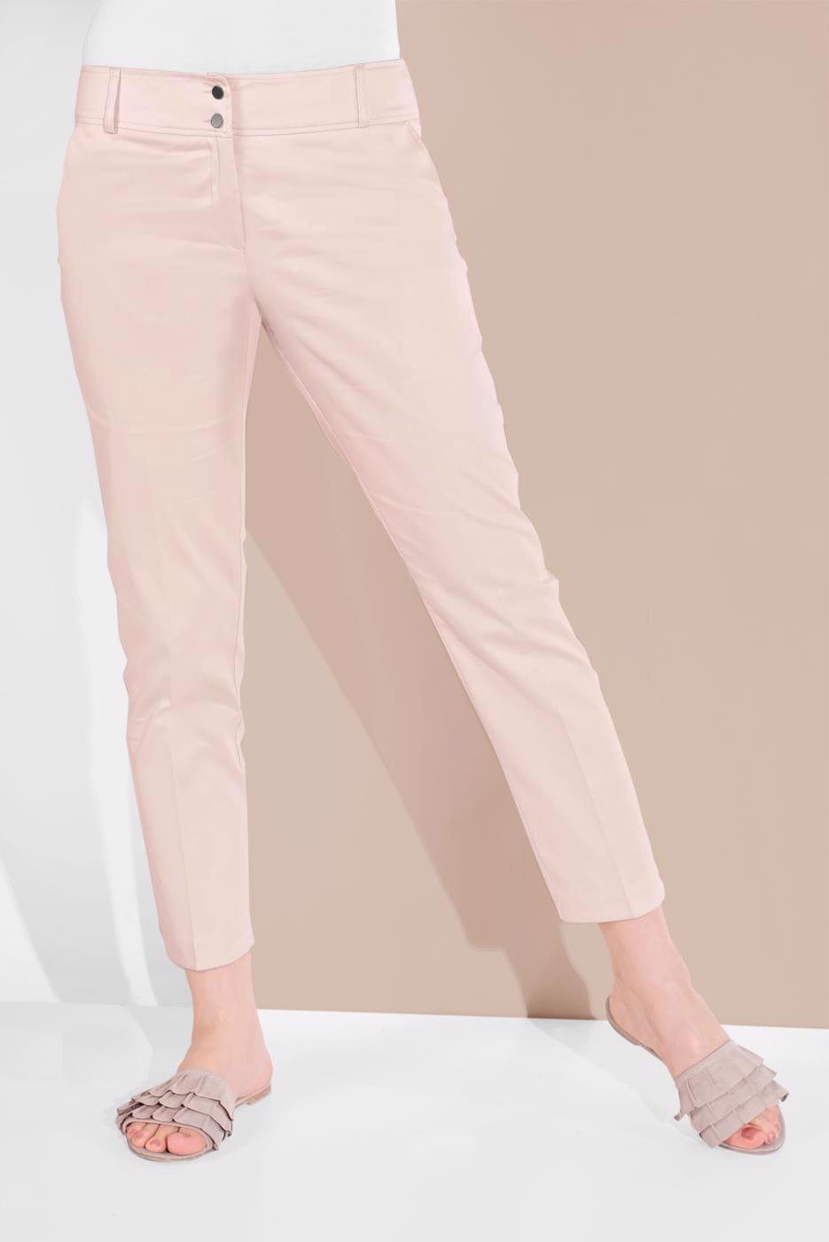 Tesettür giyim BEJ ALVİNA BİLEK KISMI YIRTMAÇLI PANTOLON 7575