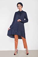 Tesettür giyim TURUNCU ALVİNA BİLEK KISMI YIRTMAÇLI PANTOLON 7575