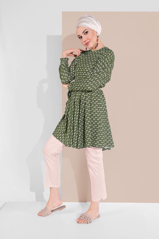 Tesettür giyim ALVİNA BİLEK KISMI YIRTMAÇLI PANTOLON 7575 - TRENDTESETTÜR