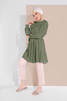 Tesettür giyim BEJ ALVİNA BİLEK KISMI YIRTMAÇLI PANTOLON 7575