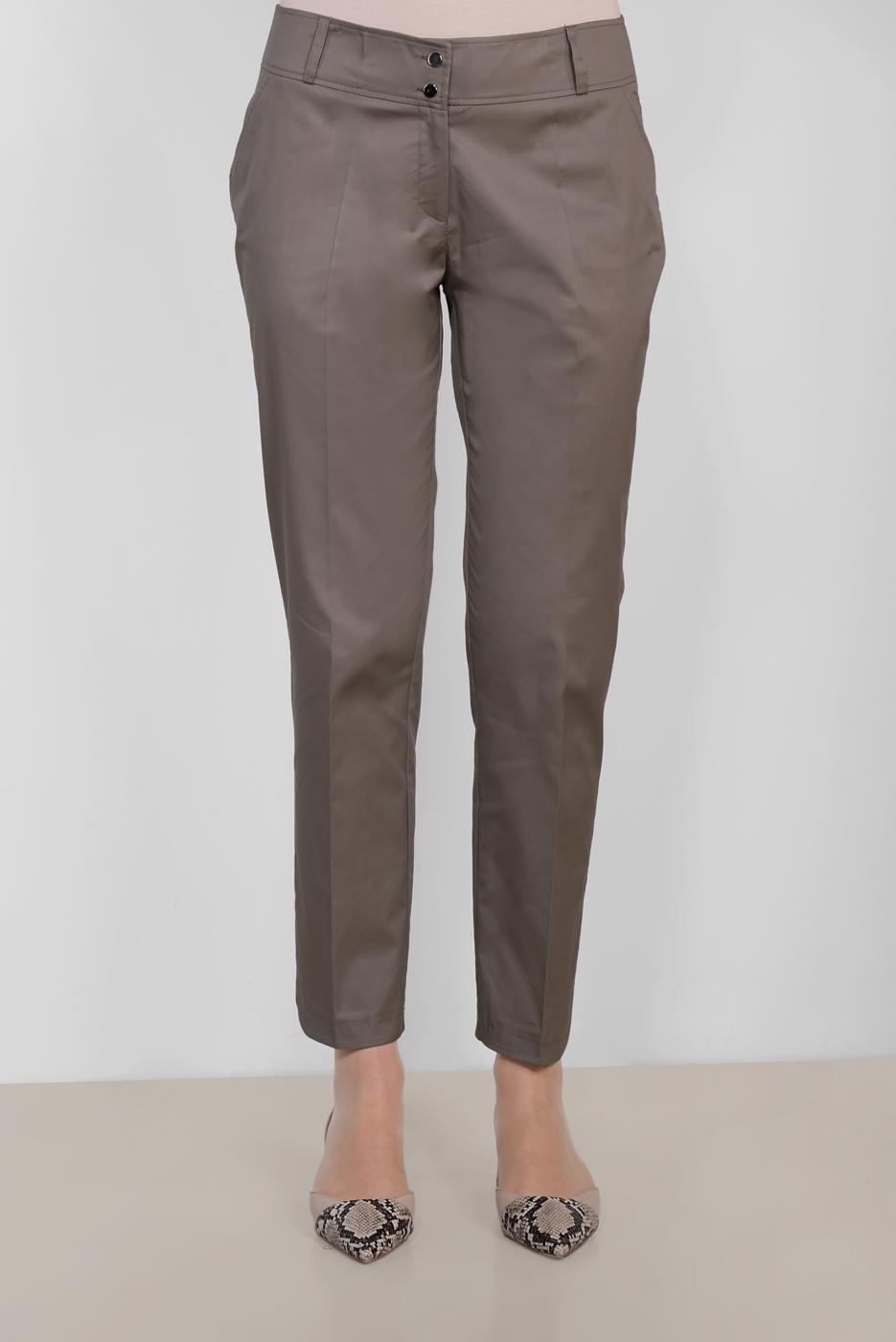 Tesettür giyim VİZON ALVİNA BİLEK KISMI YIRTMAÇLI PANTOLON 7575