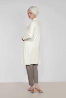 Tesettür giyim VİZON ALVİNA BİLEK KISMI YIRTMAÇLI PANTOLON 7575