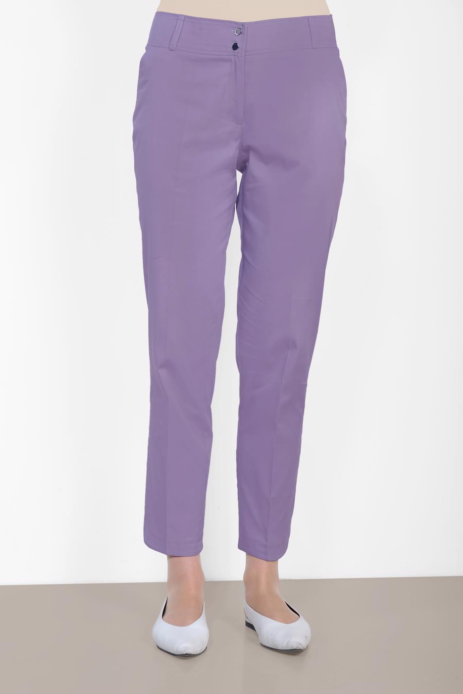 Tesettür giyim MOR ALVİNA BİLEK KISMI YIRTMAÇLI PANTOLON 7575